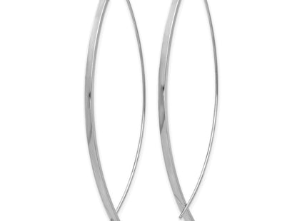 14k Square Tube White Gold Wire Threader Earrings (Style TF1324W)