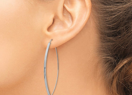 14k Square Tube White Gold Wire Threader Earrings (Style TF1324W)