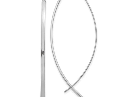 14k Square Tube White Gold Wire Threader Earrings (Style TF1324W)