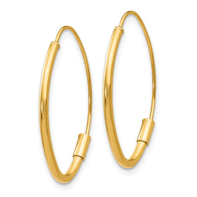 14K Square Tube Wire Threader Earrings, 57.9 x 22.6mm