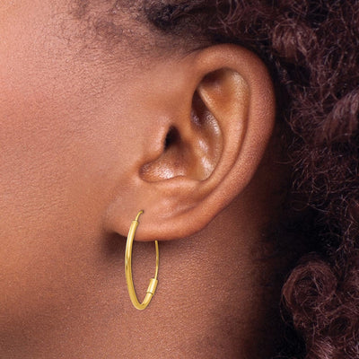 14K Square Tube Wire Threader Earrings, 57.9 x 22.6mm