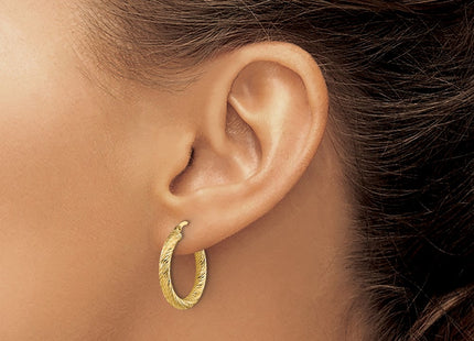 14K gold hoop earrings, another view