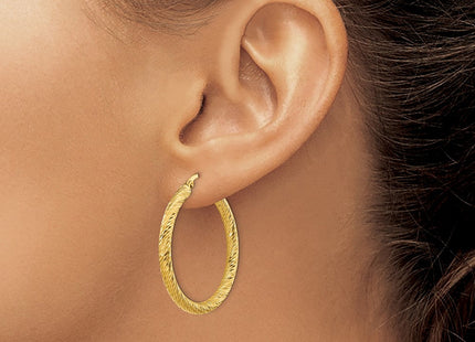 14k Diamond-cut Round Hoop Earrings (Style TF1342)