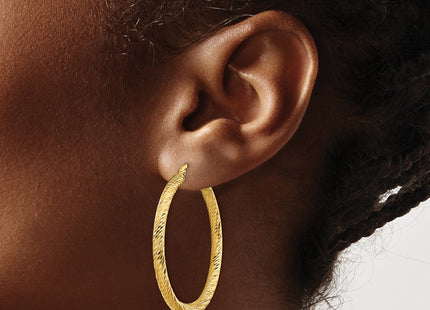 14K gold hoop earrings, another view