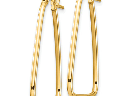 14k Polished Triangle Dangle Hoop Earrings