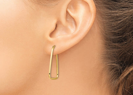 14k Polished Triangle Dangle Hoop Earrings