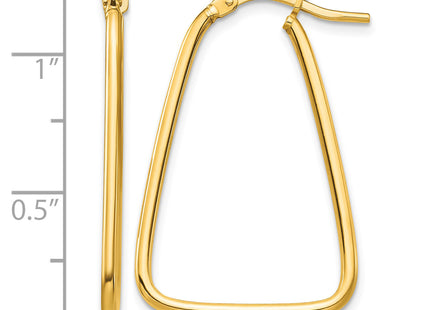 14k Polished Triangle Dangle Hoop Earrings