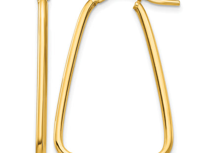 14k Polished Triangle Dangle Hoop Earrings