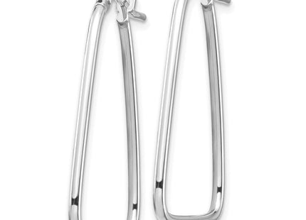 14k White Gold Polished Triangle Dangle Hoop Earrings (Style TF1366W)