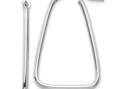 14k White Gold Polished Triangle Dangle Hoop Earrings (Style TF1366W)