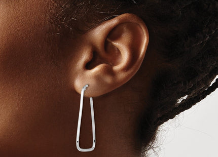 14K white gold hoop earrings, another view