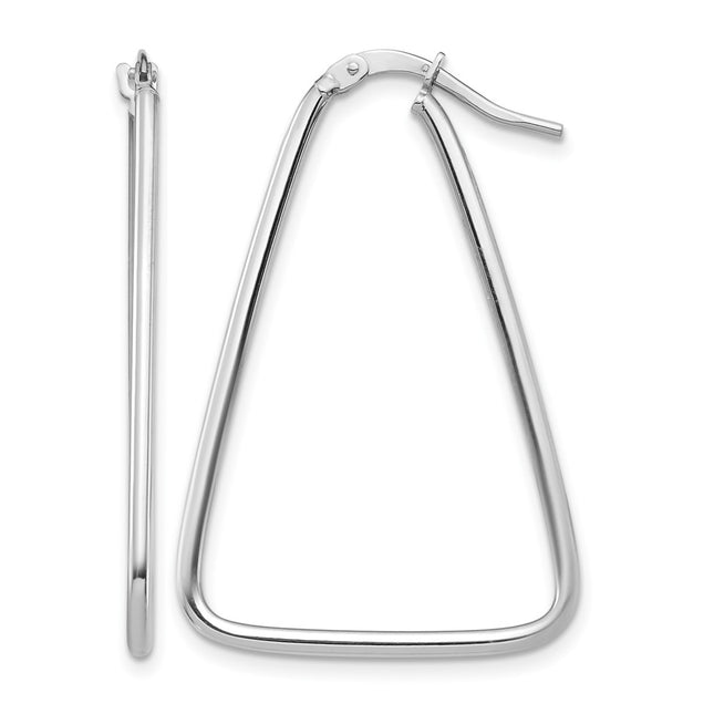 14K white gold hoop earrings