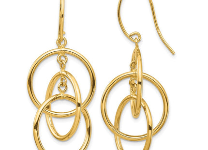 14K gold circle drop earrings
