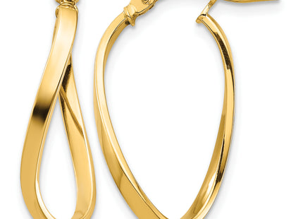 14k Polished Wavy Hoop Earrings, 24 x 2mm (1394)