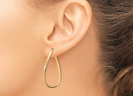14K gold hoop earrings, another view