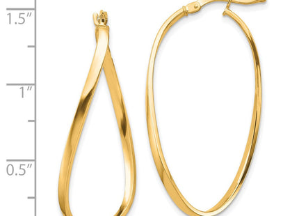 14K gold hoop earrings, further view