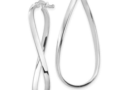 14K white gold hoop earrings, alternate view
