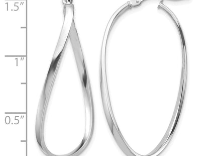 14K white gold hoop earrings, further view
