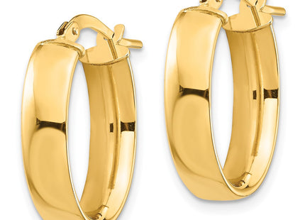 14K gold oval hoop earrings, alternate view