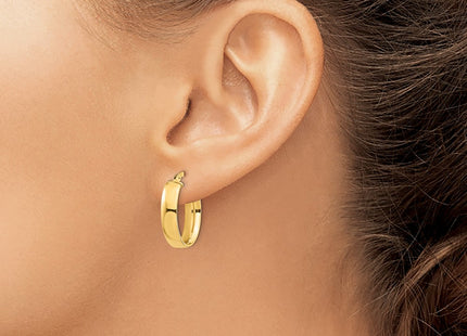 14K gold oval hoop earrings, another view