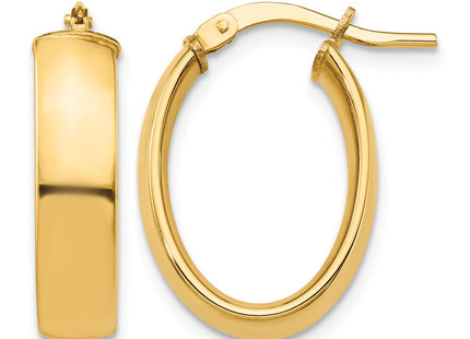 14K gold oval hoop earrings