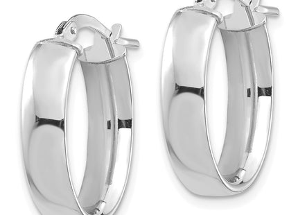 14K white gold oval hoop earrings, alternate view