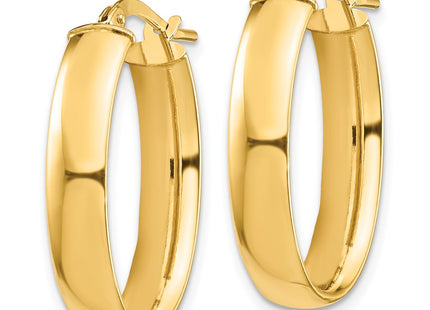 14K gold oval hoop earrings, alternate view