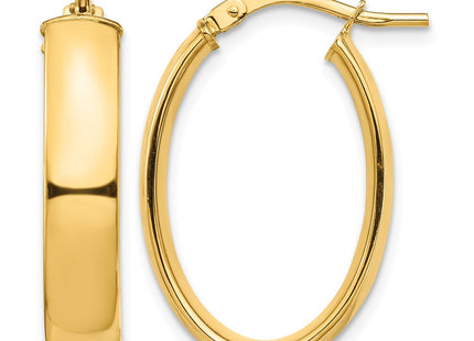 14K gold oval hoop earrings
