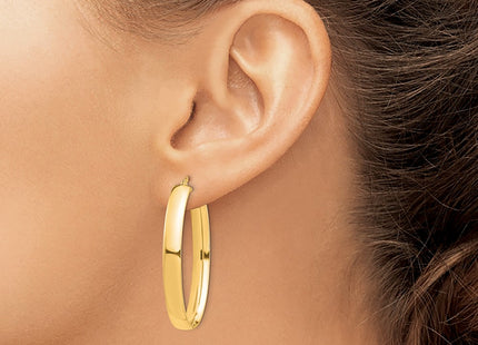 14K gold oval hoop earrings, another view
