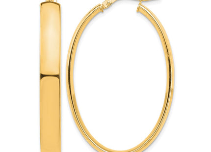 14K gold oval hoop earrings