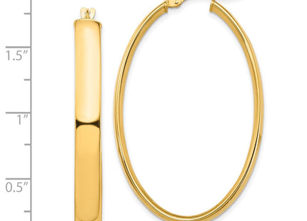 14k High Polished Oval Hoop Earrings (Style TF1410)