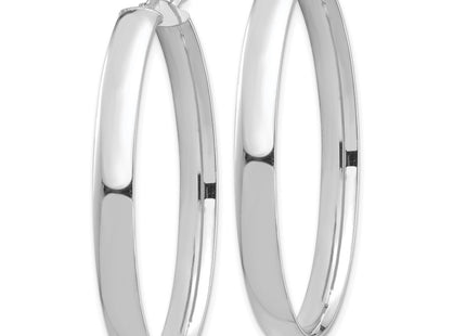 14K white gold oval hoop earrings, alternate view