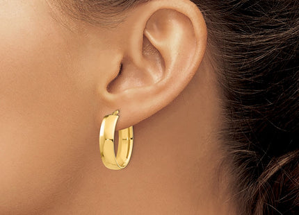 14K gold oval hoop earrings, another view