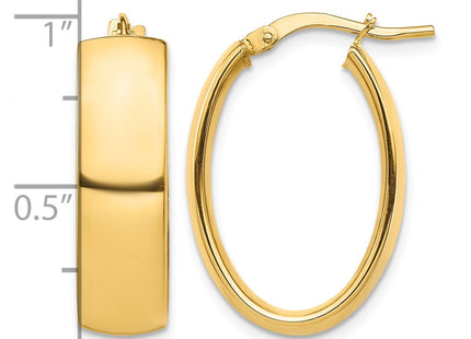 14K gold oval hoop earrings, further view