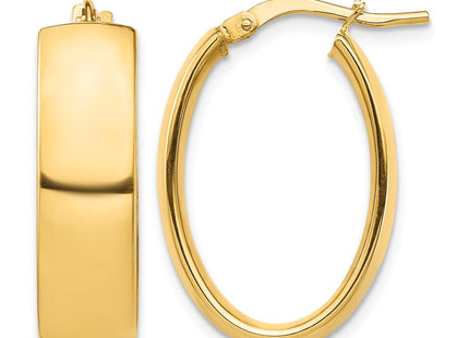 14K gold oval hoop earrings