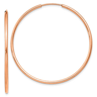 14k Rose Gold Polished Endless Hoop Earrings (Style TF1433)