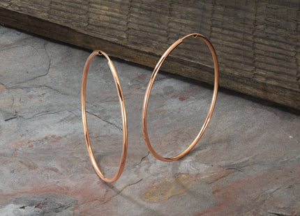 14k Rose Gold Polished Endless Hoop Earrings, 45 x 1.5mm