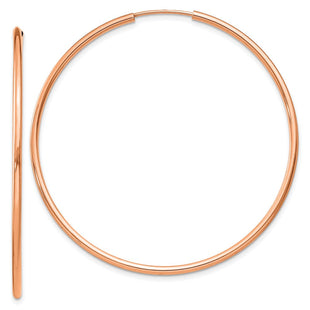 14k Rose Gold Polished Endless Hoop Earrings (Style TF1434)