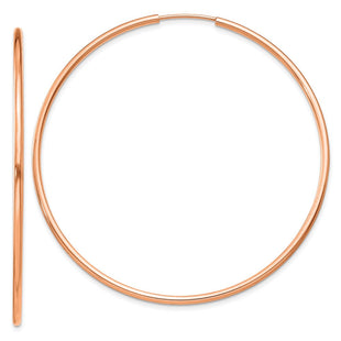 14k Rose Gold Polished Endless Hoop Earrings (Style TF1435)