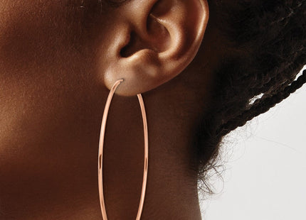 14k Rose Gold Polished Endless Hoop Earrings (Style TF1437)
