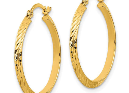 14K Polished Diamond-Cut Hoop Earrings (Style TF1446)