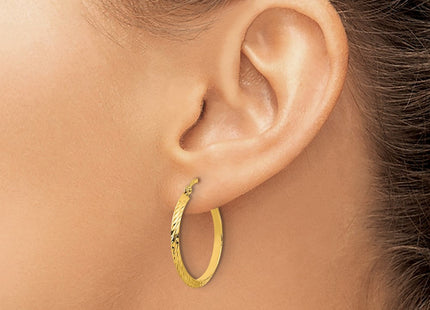 14K Polished Diamond-Cut Hoop Earrings (Style TF1446)