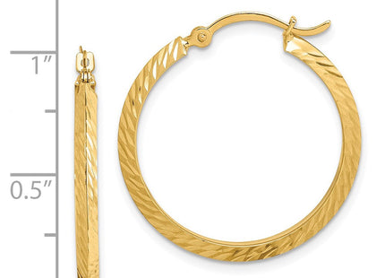 14K Polished Diamond-Cut Hoop Earrings (Style TF1446)