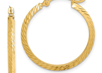 14K Polished Diamond-Cut Hoop Earrings (Style TF1446)