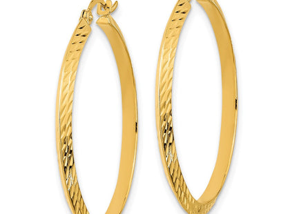 14K Polished Diamond-Cut Hoop Earrings (Style TF1447)