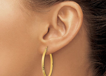 14K Polished Diamond-Cut Hoop Earrings (Style TF1447)