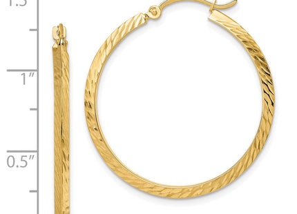 14K Polished Diamond-Cut Hoop Earrings (Style TF1447)