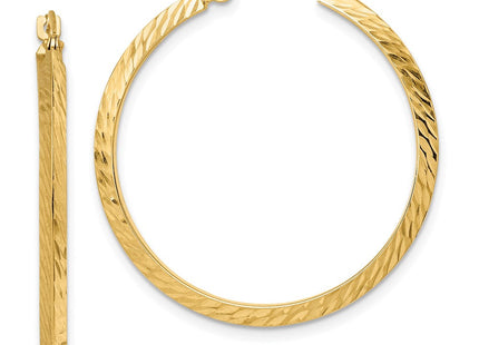14K Polished Diamond-Cut Hoop Earrings (Style TF1447)