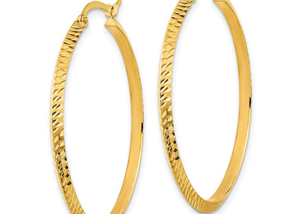 14K Polished Diamond-Cut Hoop Earrings (Style TF1448)