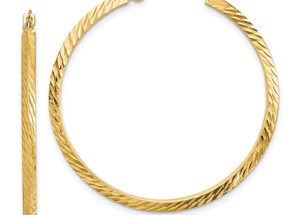 14K Polished Diamond-Cut Hoop Earrings (Style TF1448)